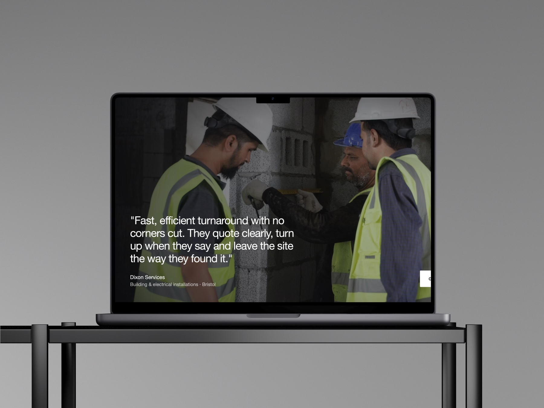 Testimonial section of the Rapid Property Services website