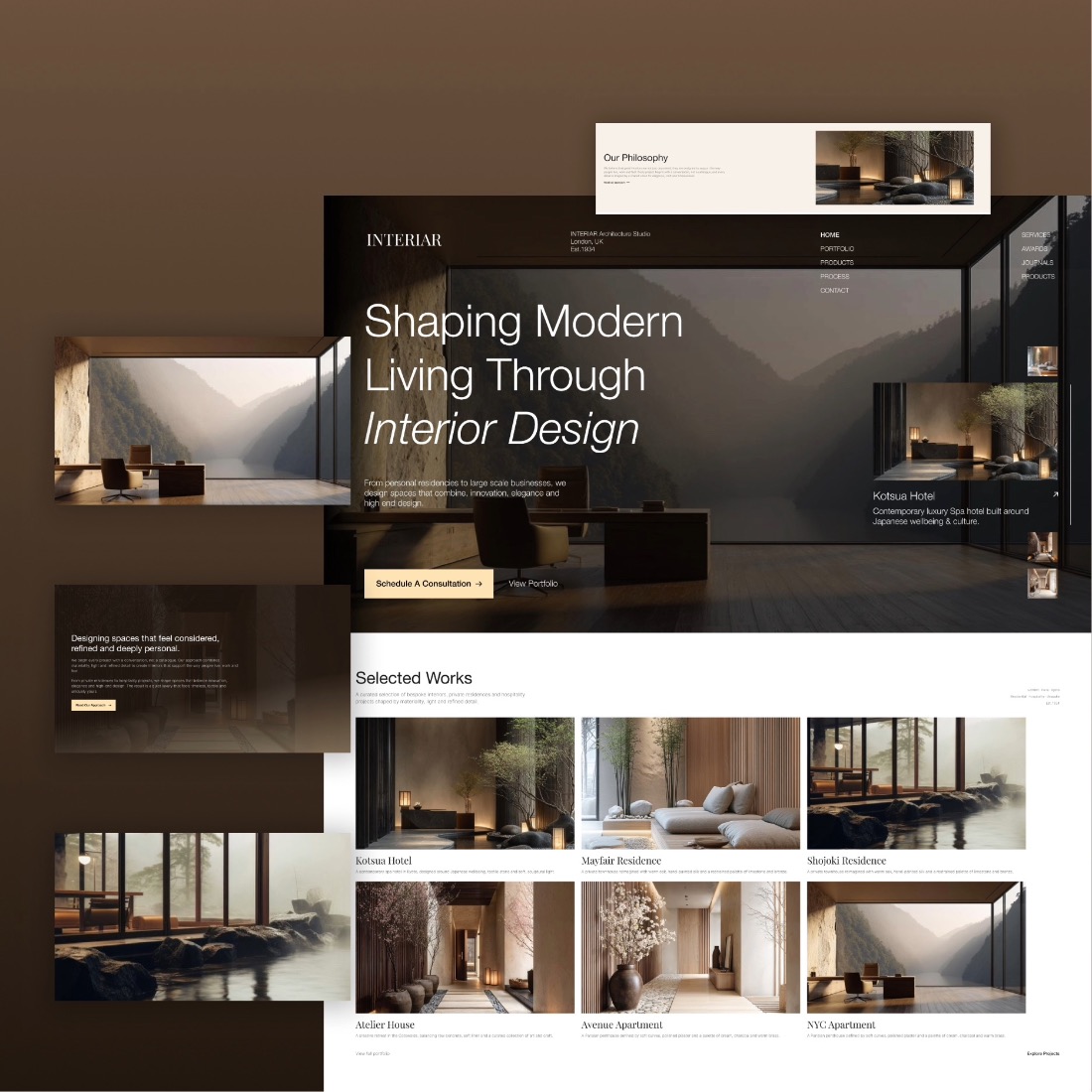 Interiar interior design website designed by Sparq