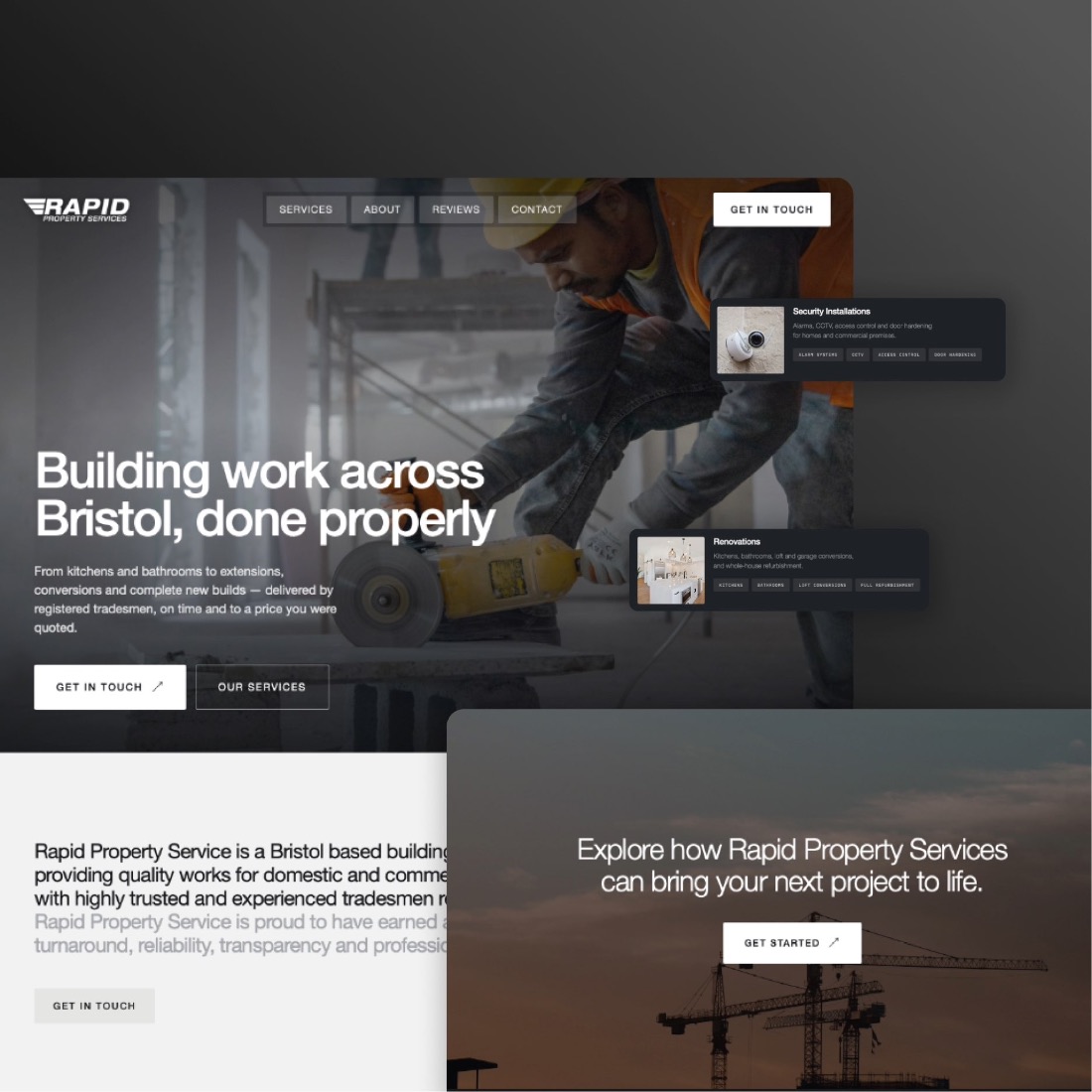 Rapid Property Services website designed by Sparq